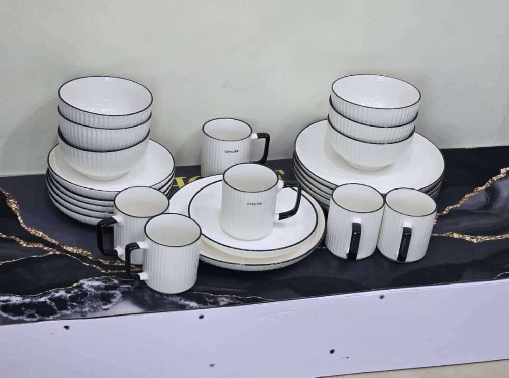 24 Piece Dinner Set - (6 Dinner Plates, 6 Side Plates, 6 Bowls and 6 Cups) - Image 3