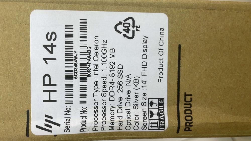 HP 14s  - 8GB RAM, 256 SSD - Image 1