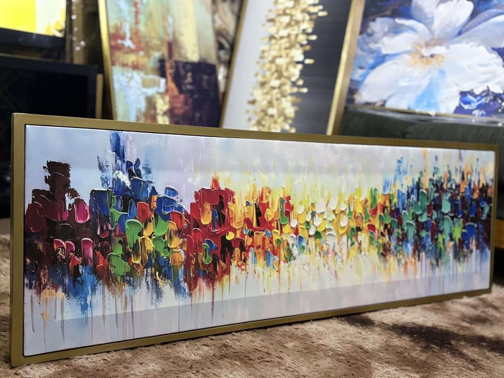 Abstract Art Framed Canvas - 120cm x 40cm - Image 2