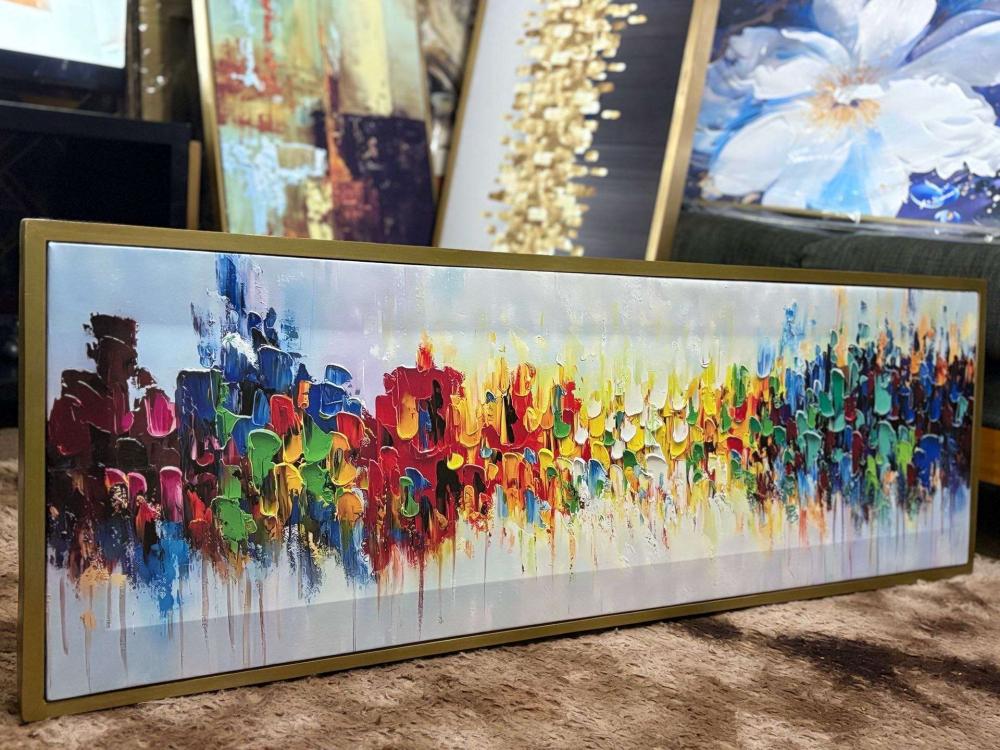Abstract Art Framed Canvas - 120cm x 40cm - Image 3