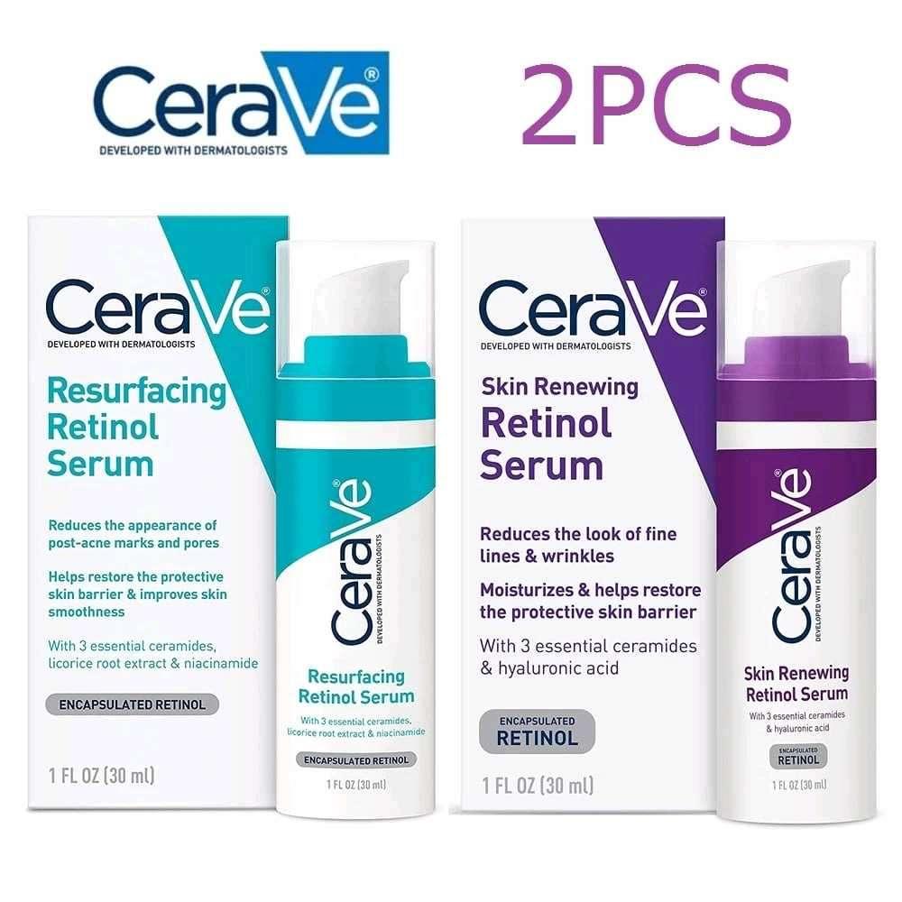 CeraVe Resurfacing Retinol Serum, Skin Renewing Retinol Serum & Hydrating Hyaluronic Serum - Image 1