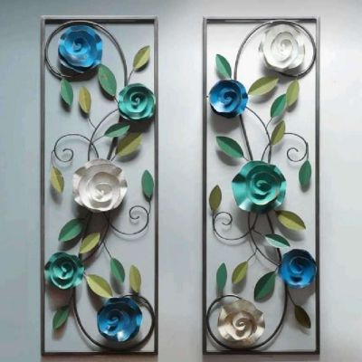 Framed Metallic Flower Wall Decor